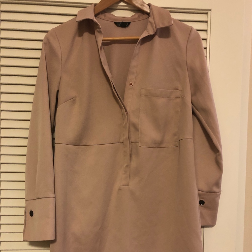 Blush TopShop Button Down Dress